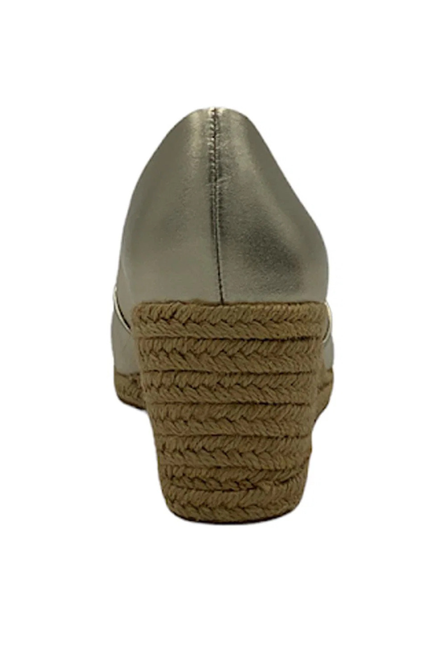 Jack Rogers Criss-Cross Wedge Espadrilles Palmer Platinum - Medium - Picture 4 of 5